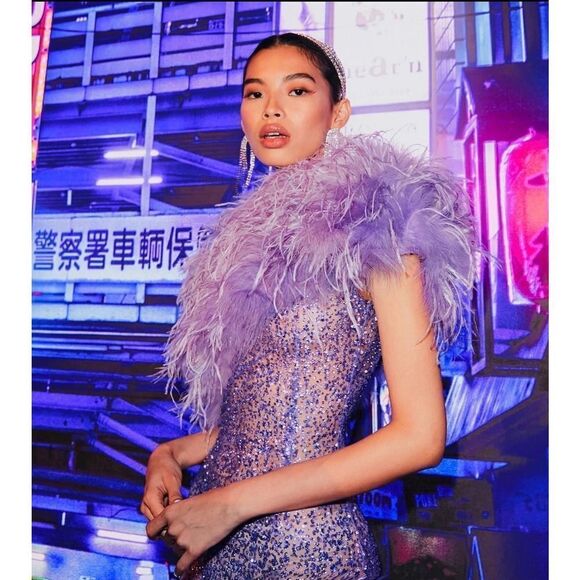 bronx and banco lulu mini dress in lilac L US8 - Picture 2 of 12